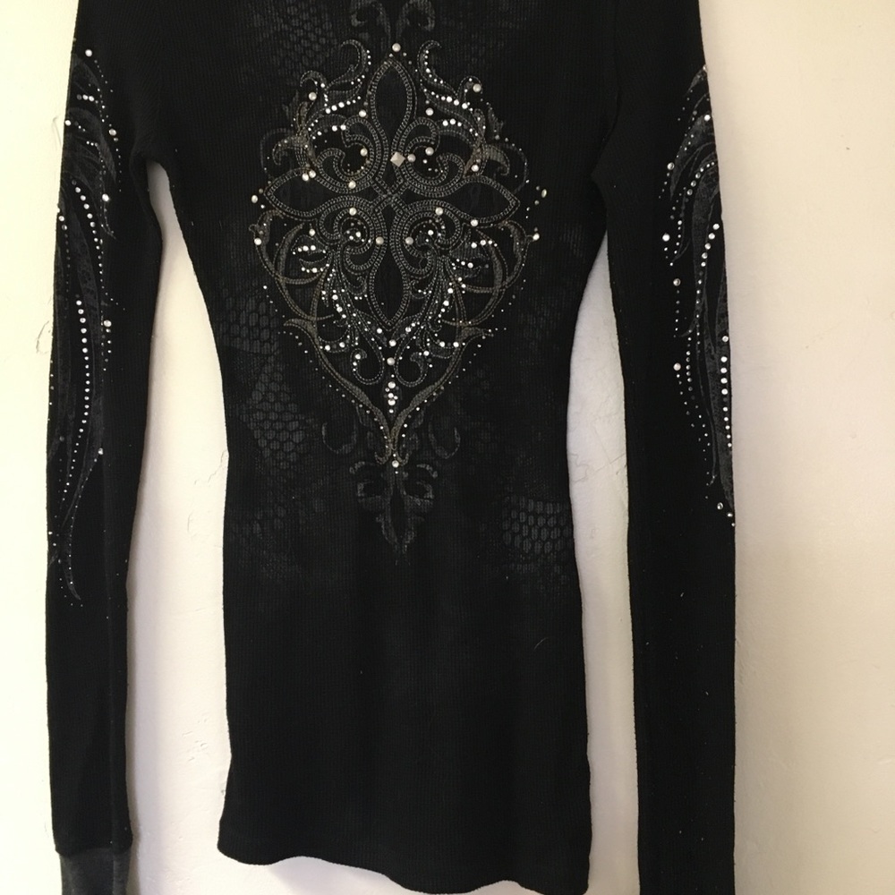 Miss Me long sleeve black shirt